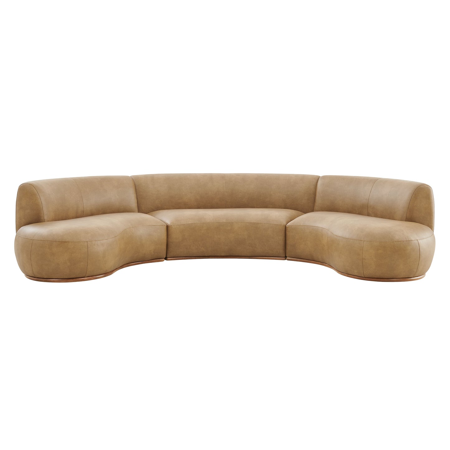 Rialta 3 Piece Curved Vegan Leather Sectional Sofa by Modway EEI-7788