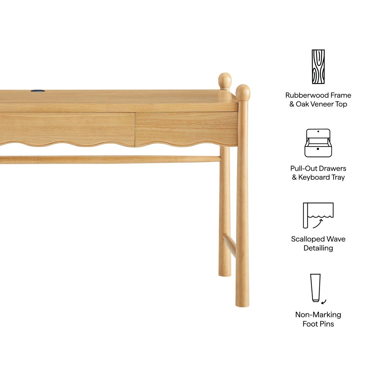Darcy 62 Inch Wood Computer Desk by Modway EEI-7791
