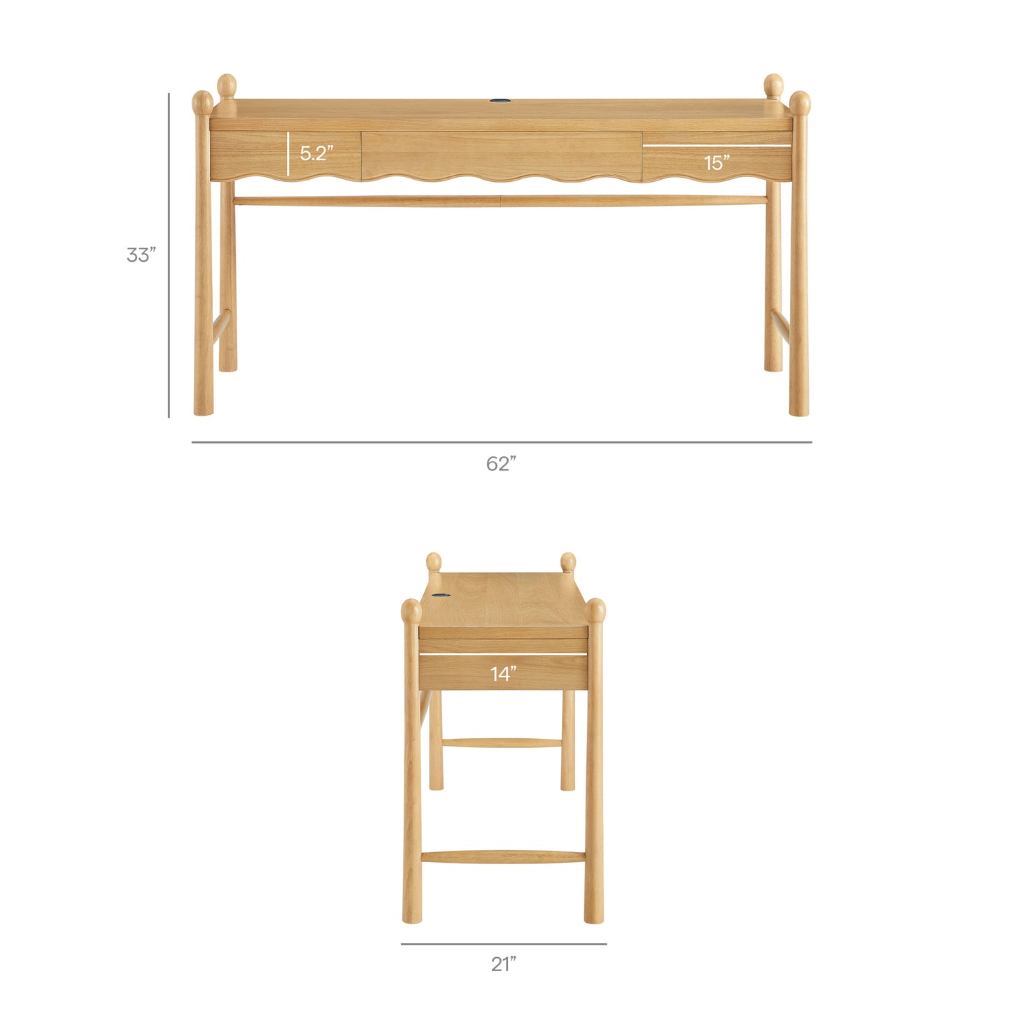 Darcy 62 Inch Wood Computer Desk by Modway EEI-7791