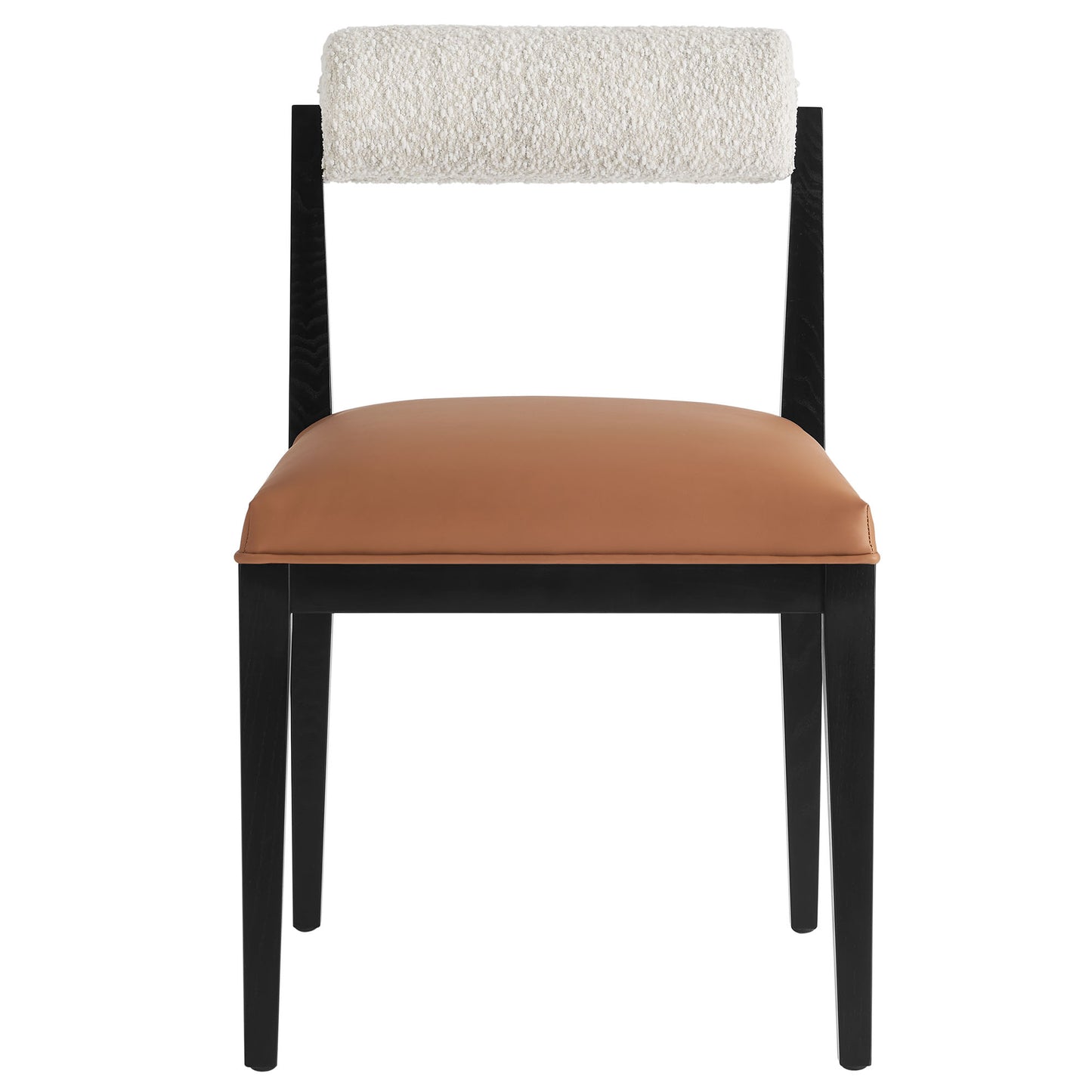 Kai Boucle and Vegan Leather Dining Chair Set of 2 by Modway EEI-7796