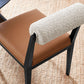 Kai Boucle and Vegan Leather Dining Chair Set of 2 by Modway EEI-7796