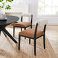 Kai Boucle and Vegan Leather Dining Chair Set of 2 by Modway EEI-7796