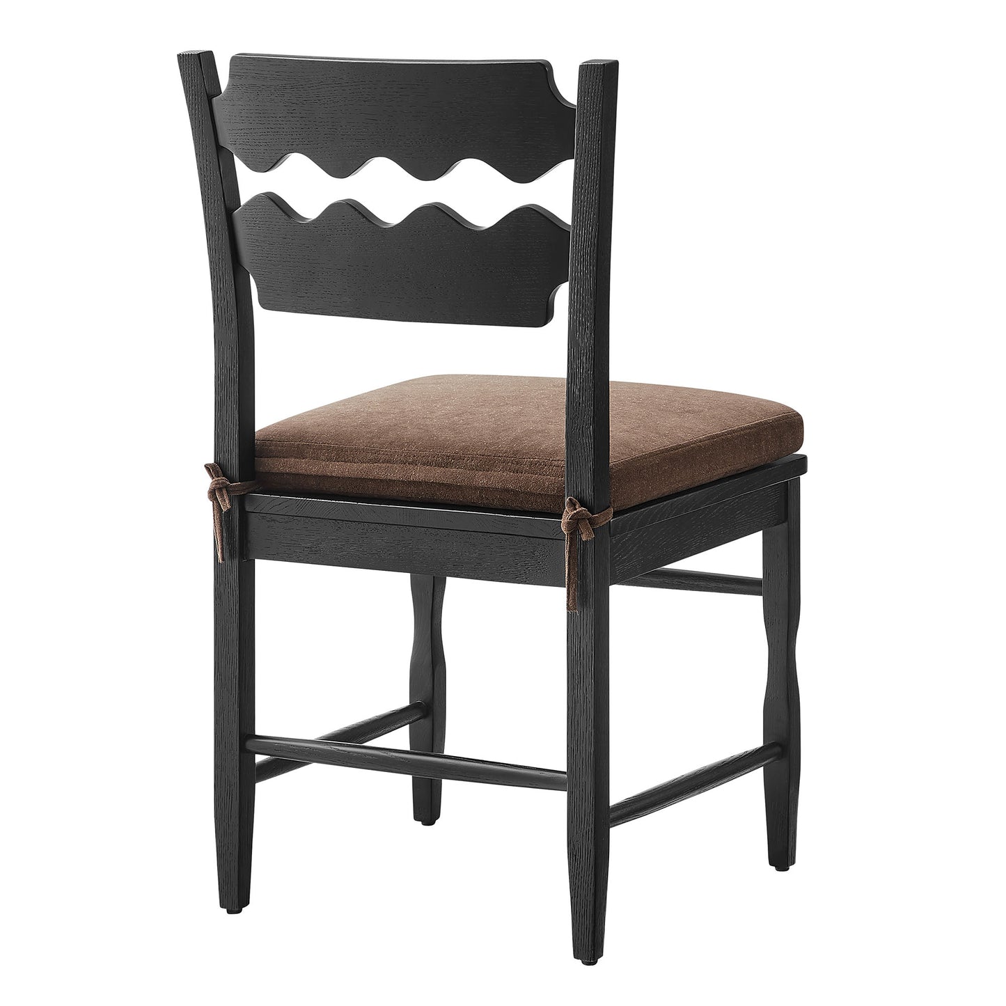 Jax Oak Wood Dining Chair With Wavy Razor Back and Cushion Set of 2 by Modway EEI-7798