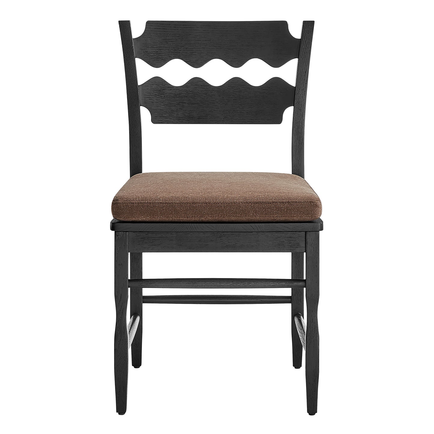 Jax Oak Wood Dining Chair With Wavy Razor Back and Cushion Set of 2 by Modway EEI-7798