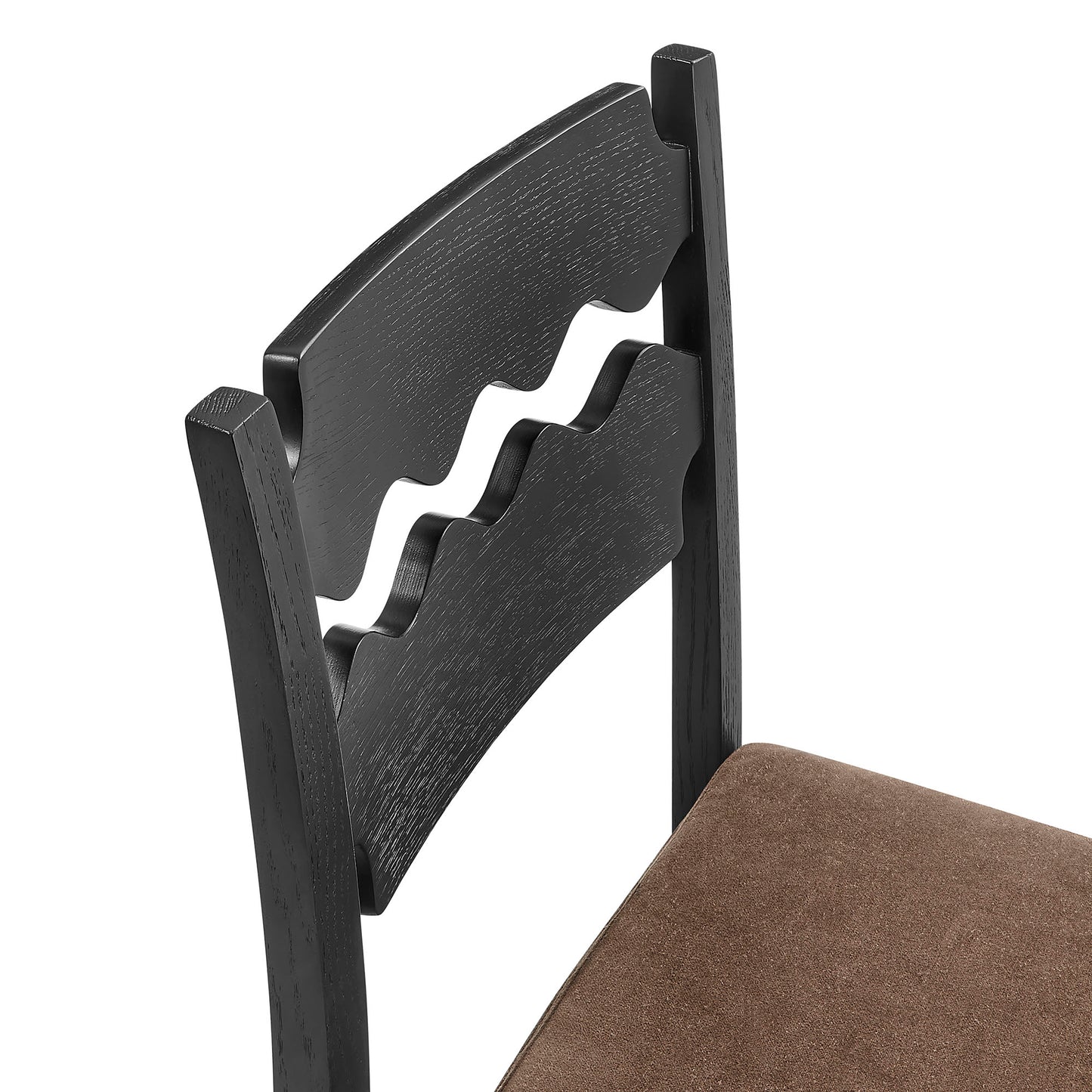 Jax Oak Wood Dining Chair With Wavy Razor Back and Cushion Set of 2 by Modway EEI-7798