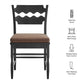 Jax Oak Wood Dining Chair With Wavy Razor Back and Cushion Set of 2 by Modway EEI-7798