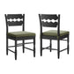 Jax Oak Wood Dining Chair With Wavy Razor Back and Cushion Set of 2 by Modway EEI-7798