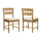 Jax Oak Wood Dining Chair With Wavy Razor Back and Cushion Set of 2 by Modway EEI-7798