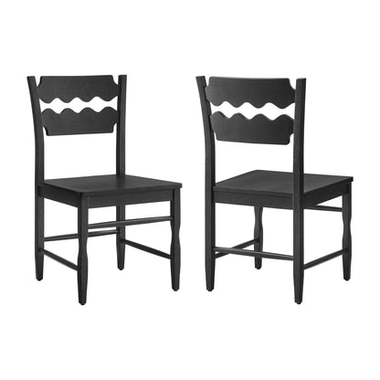 Jax Oak Wood Dining Chair With Wavy Razor Back Set of 2 by Modway EEI-7799