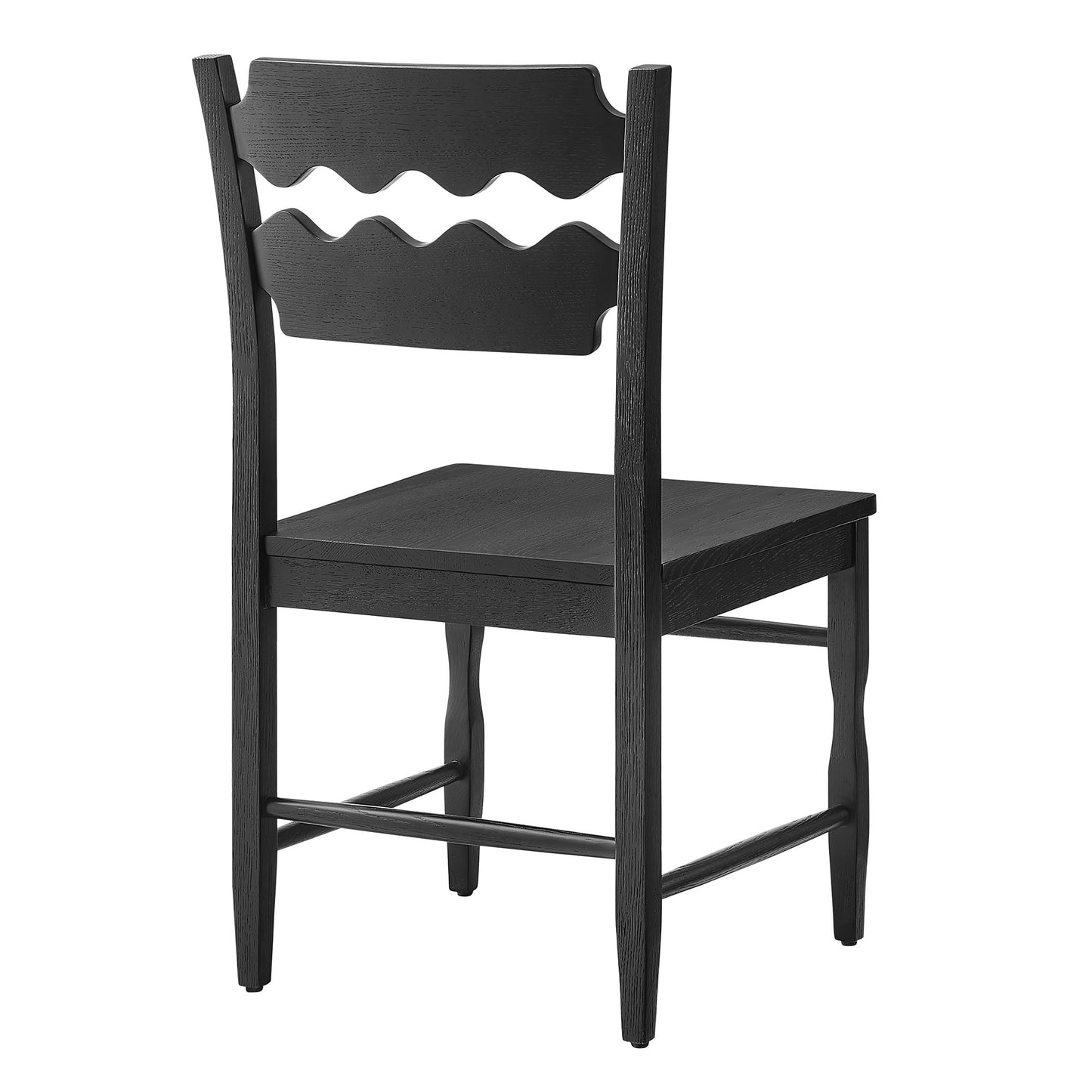 Jax Oak Wood Dining Chair With Wavy Razor Back Set of 2 by Modway EEI-7799
