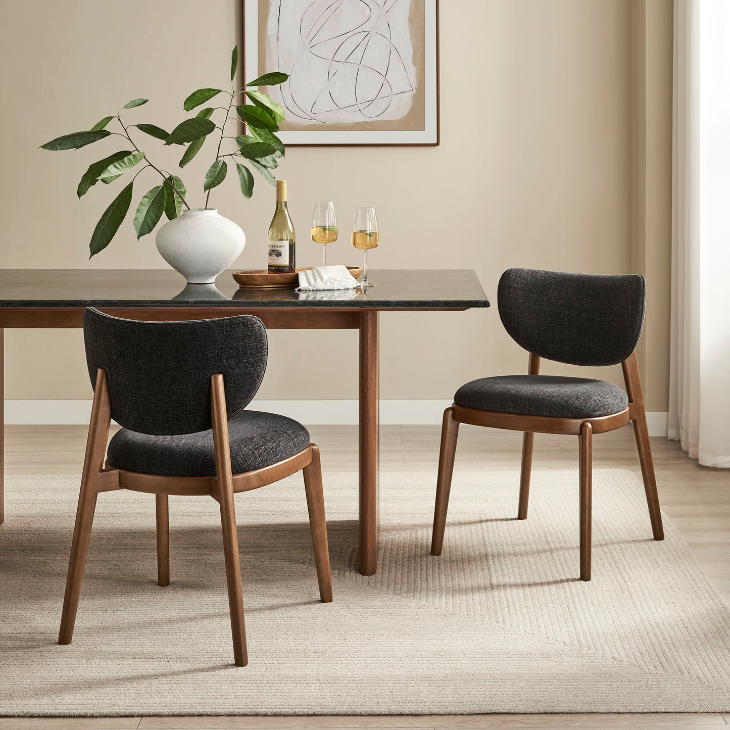 Fenwick Fabric Dining Chairs Set of 2 by Modway EEI-7800