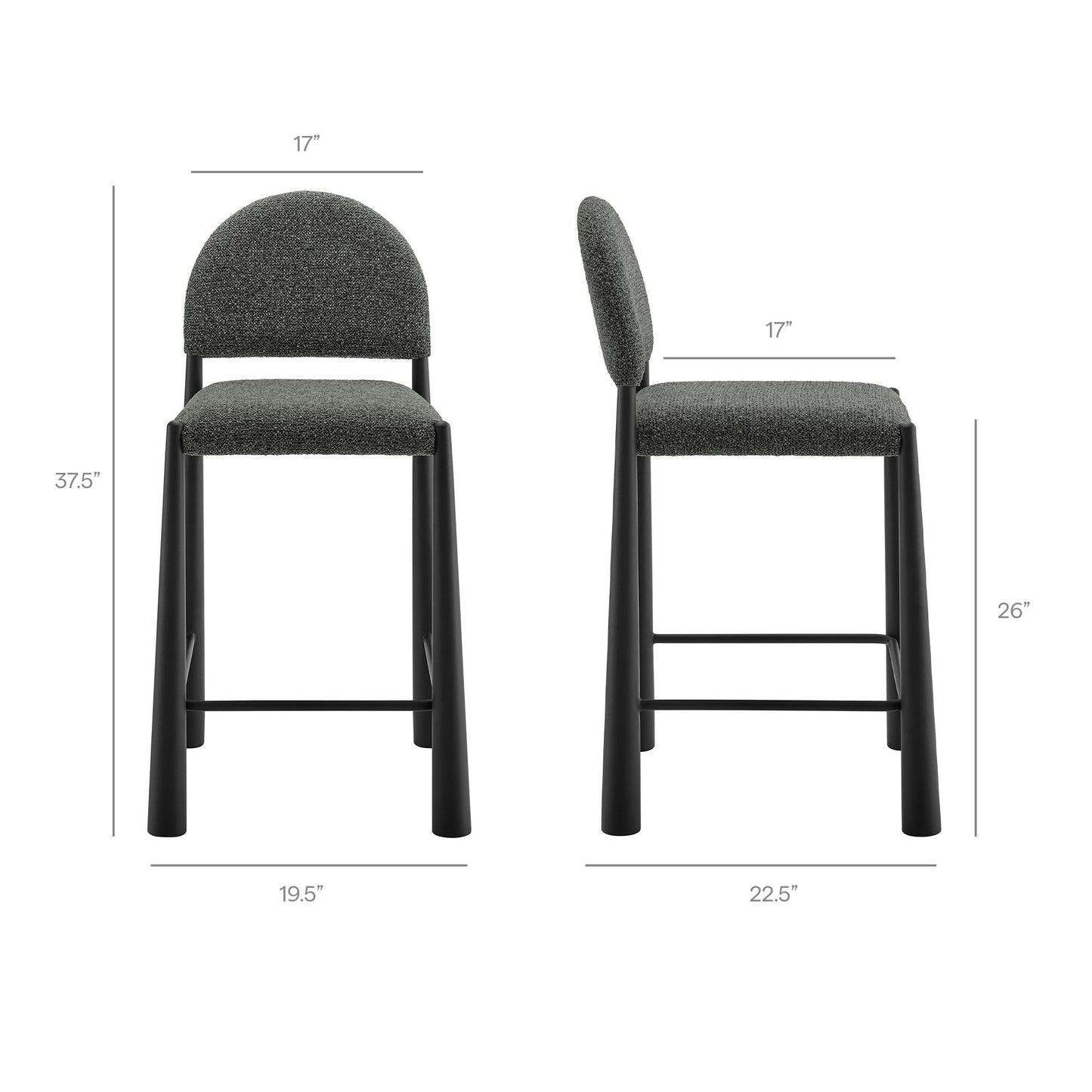 Hayley Upholstered Fabric Counter Stools Set of 2 by Modway EEI-7801