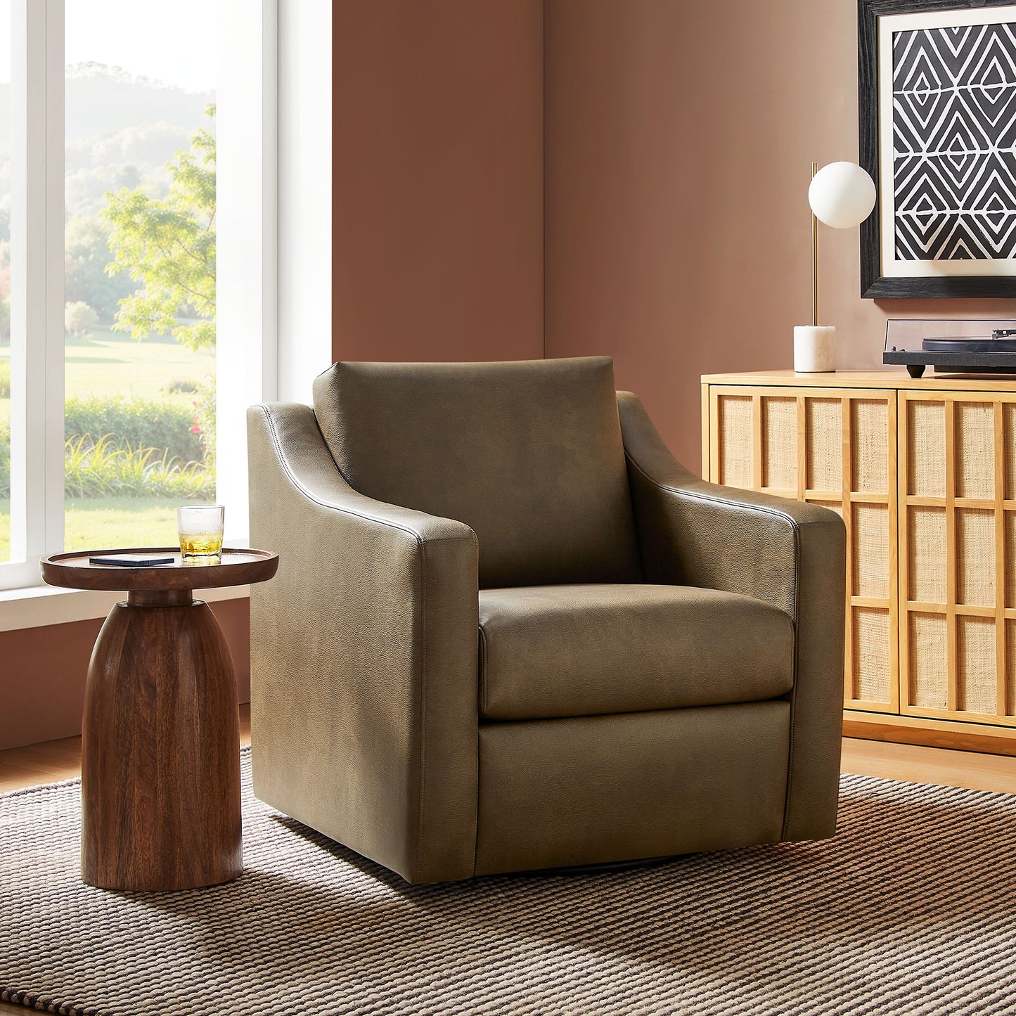 Liora Vegan Leather Swivel Armchair by Modway EEI-7802