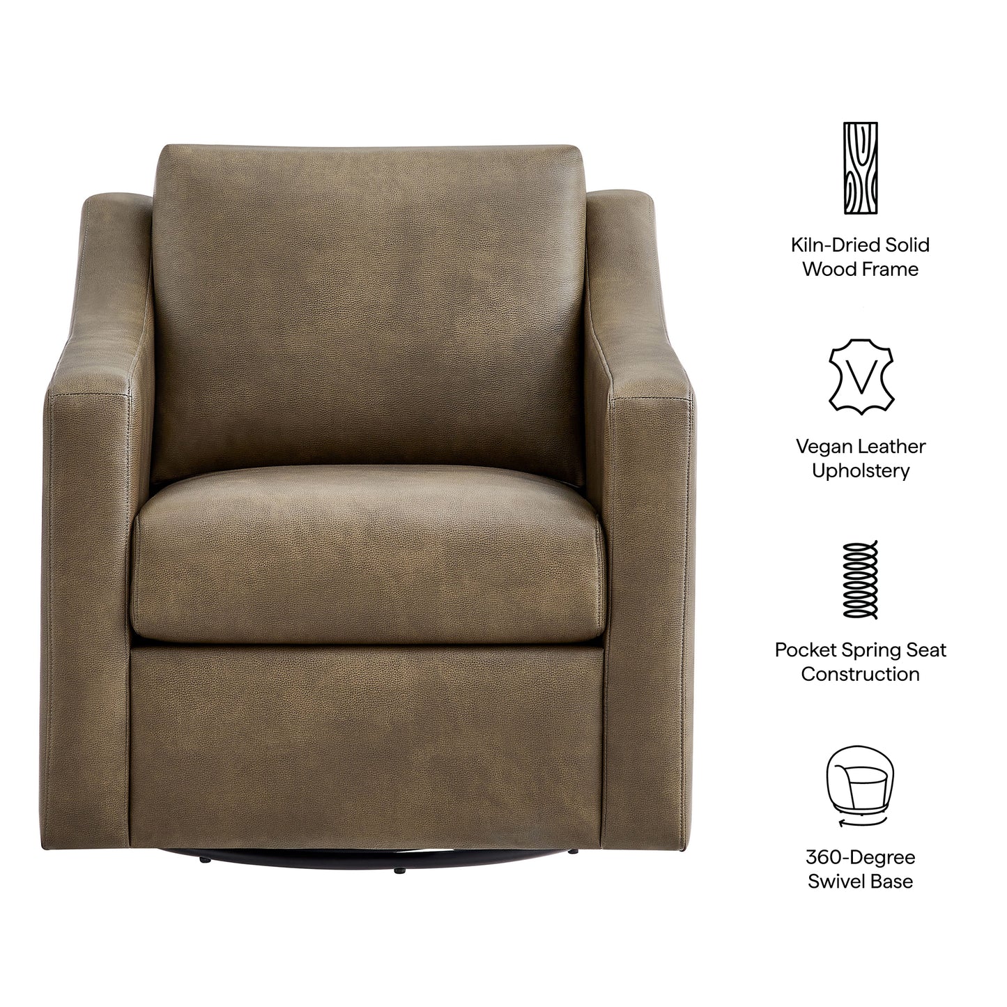 Liora Vegan Leather Swivel Armchair by Modway EEI-7802