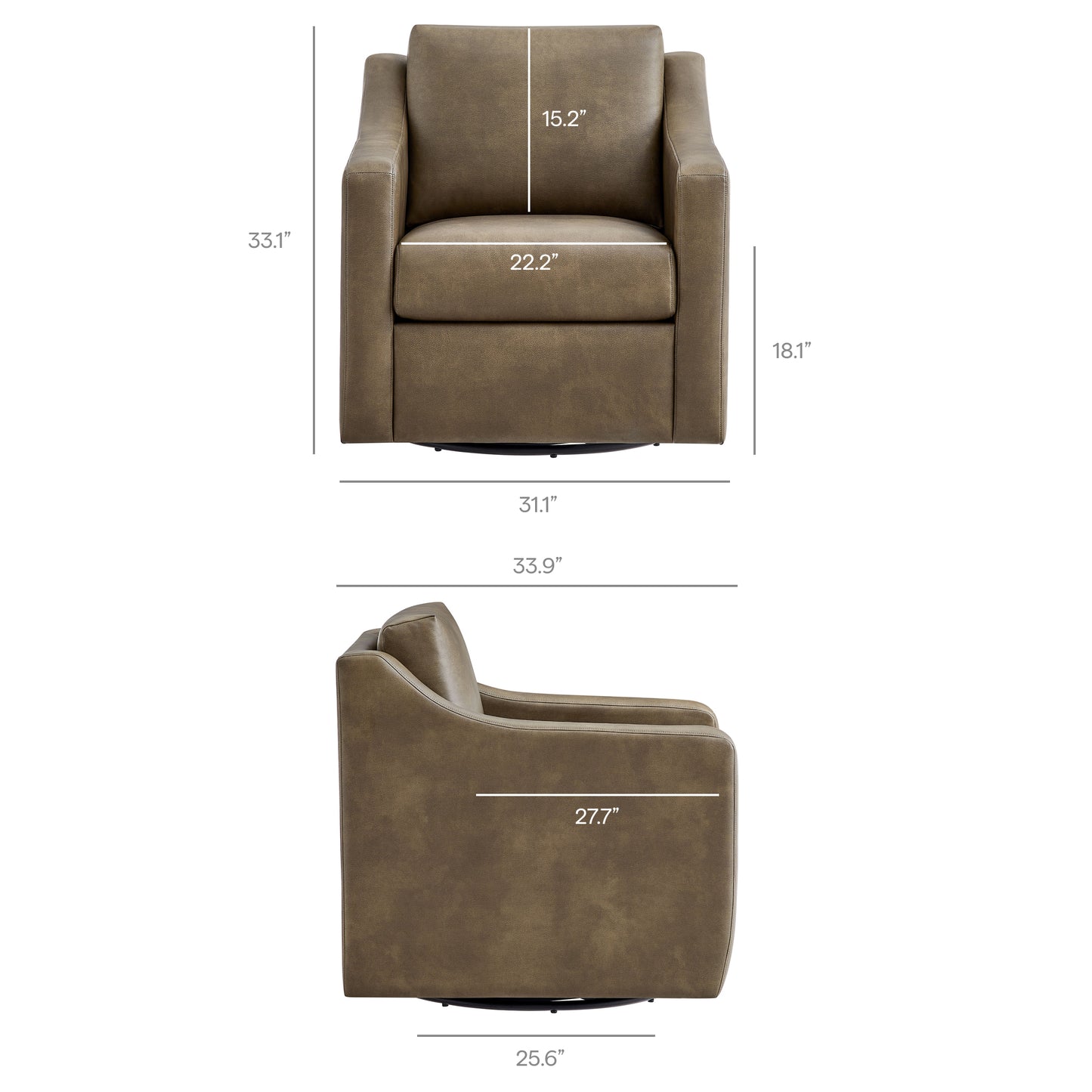 Liora Vegan Leather Swivel Armchair by Modway EEI-7802