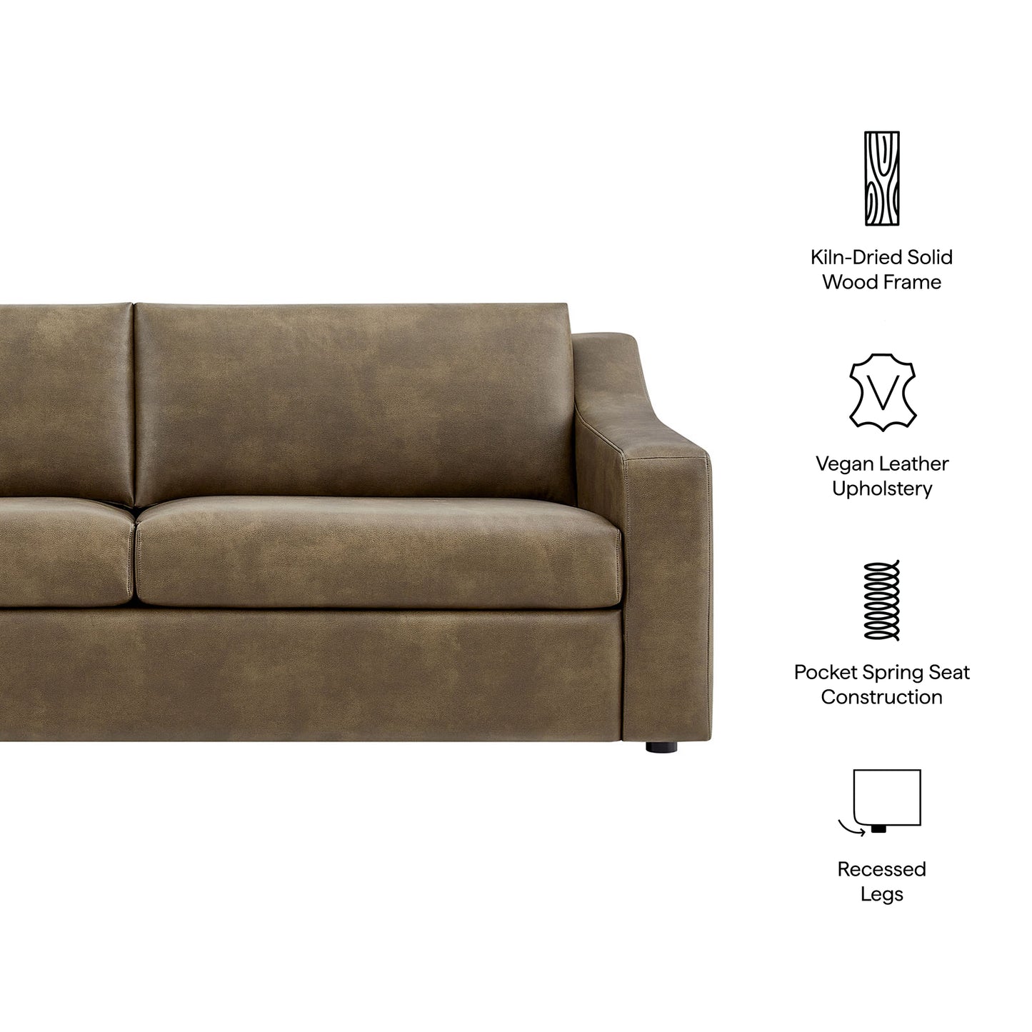 Liora 87 Inch Vegan Leather Sofa by Modway EEI-7803
