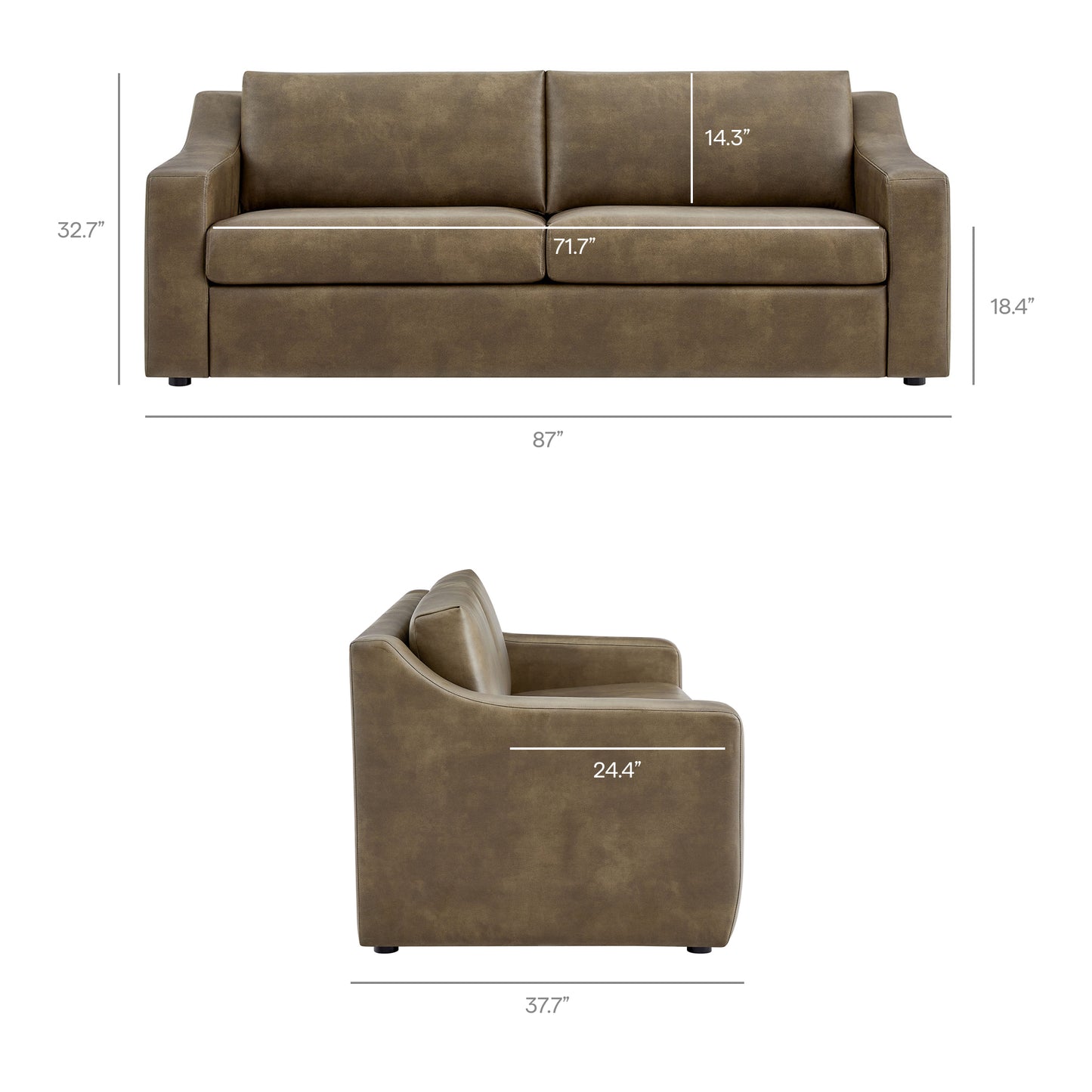 Liora 87 Inch Vegan Leather Sofa by Modway EEI-7803