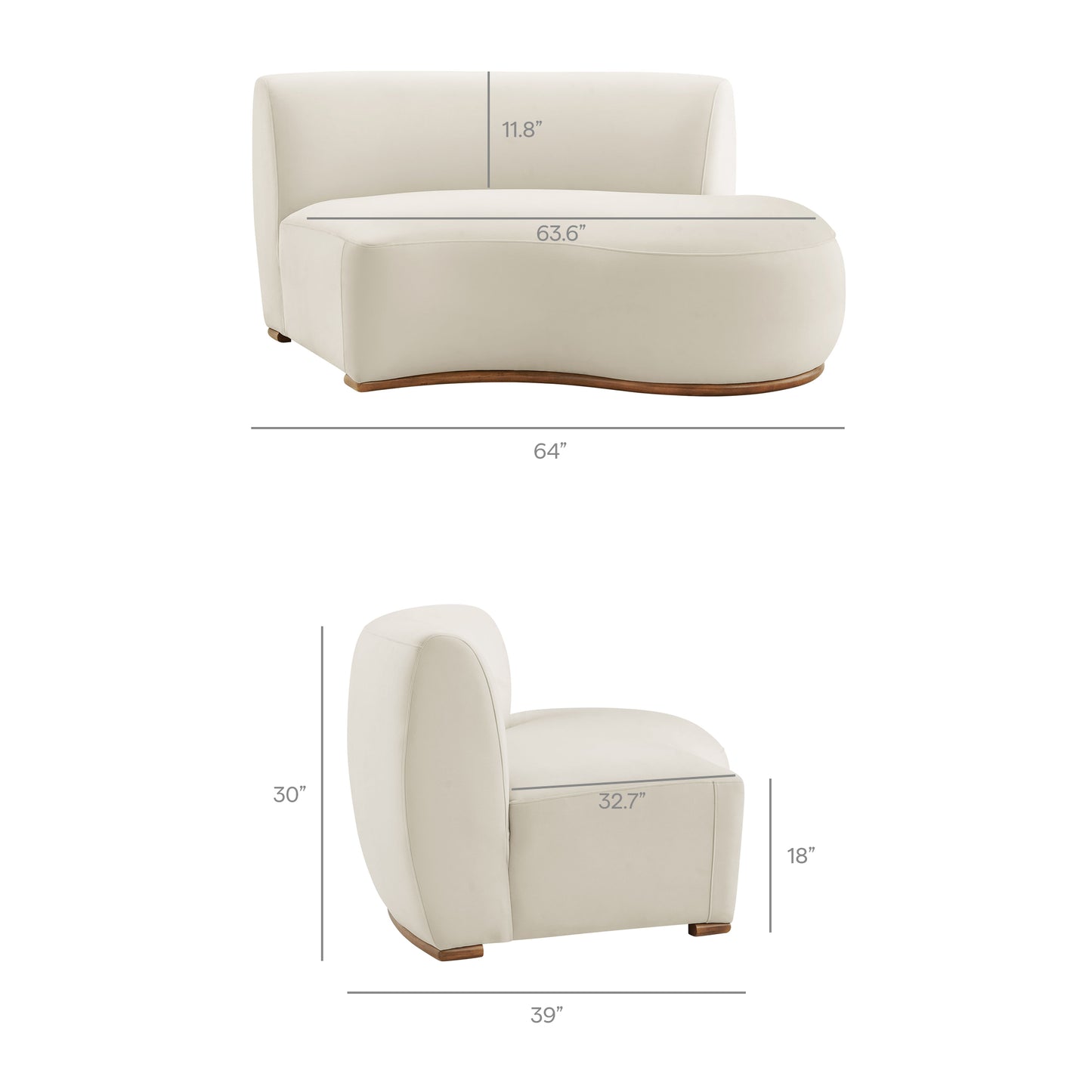 Rialta 3 Piece Curved Performance Velvet Sectional Sofa by Modway EEI-7805