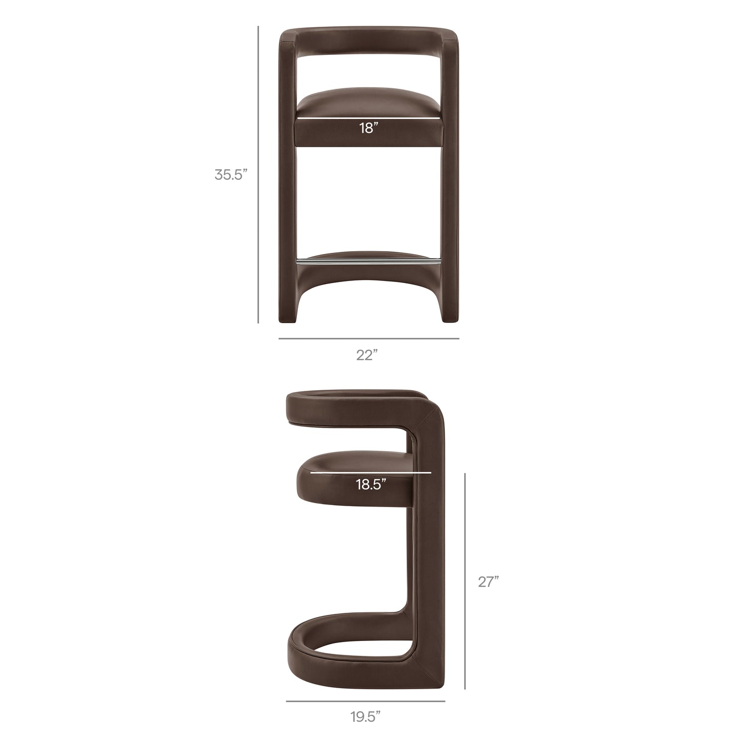 Winslow Premium Vegan Leather Counter Stool by Modway EEI-7808