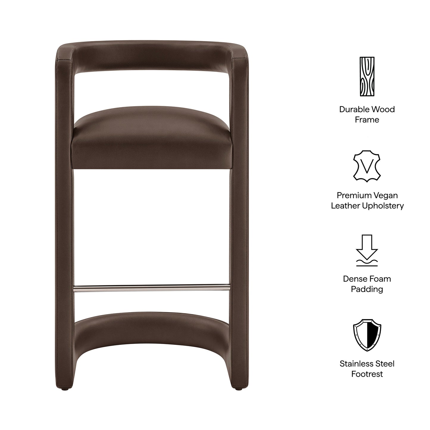 Winslow Premium Vegan Leather Bar Stool Set of 2 by Modway EEI-7809