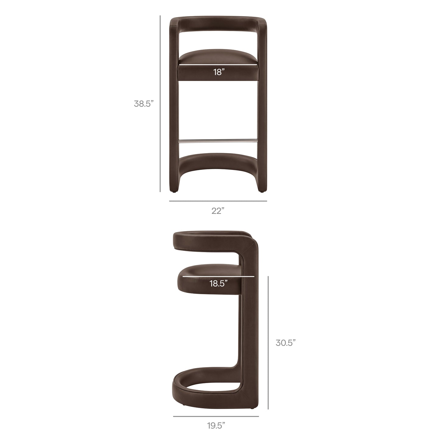 Winslow Premium Vegan Leather Bar Stool Set of 2 by Modway EEI-7809