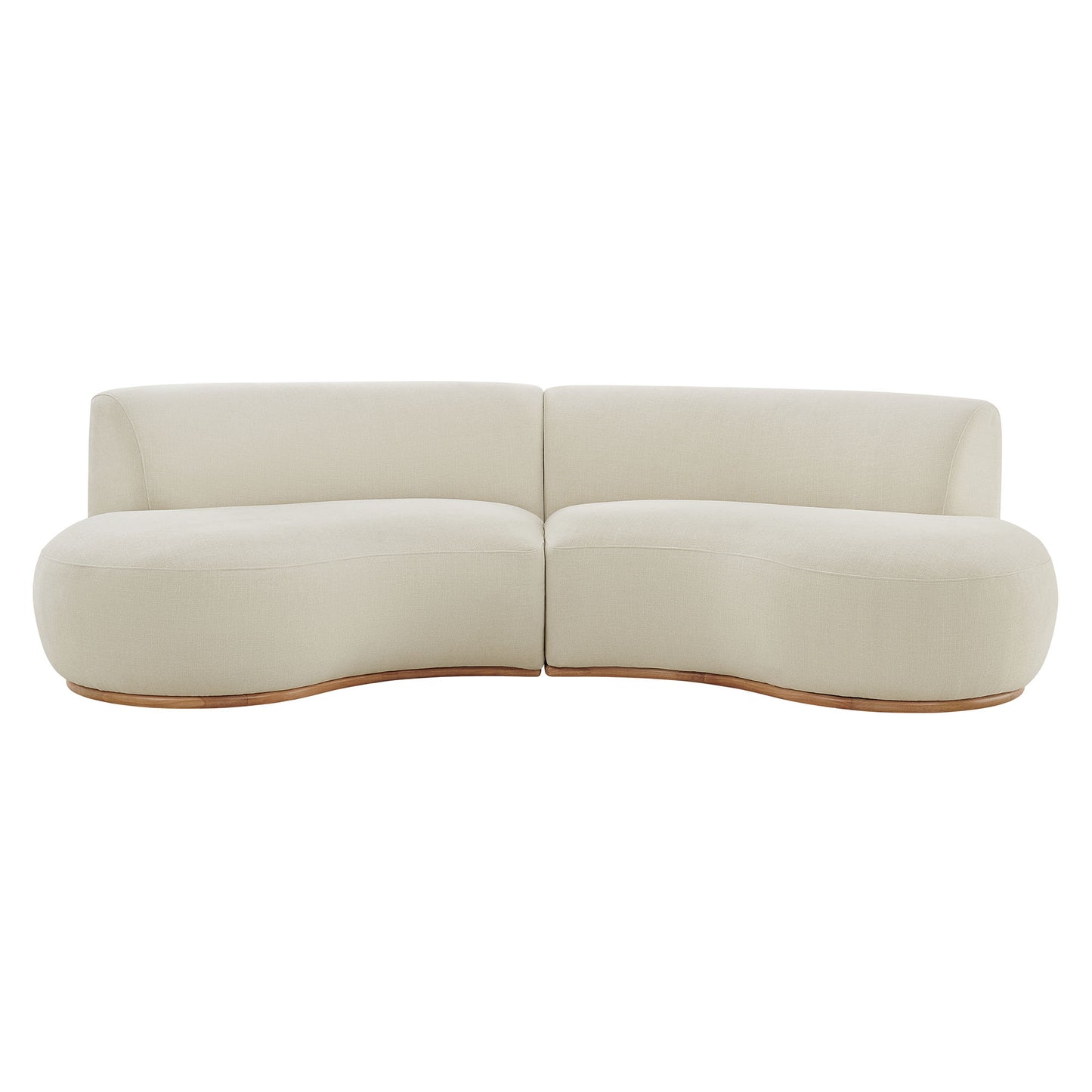 Rialta 2 Piece Curved Slub Weave Fabric Sectional Sofa by Modway EEI-7810