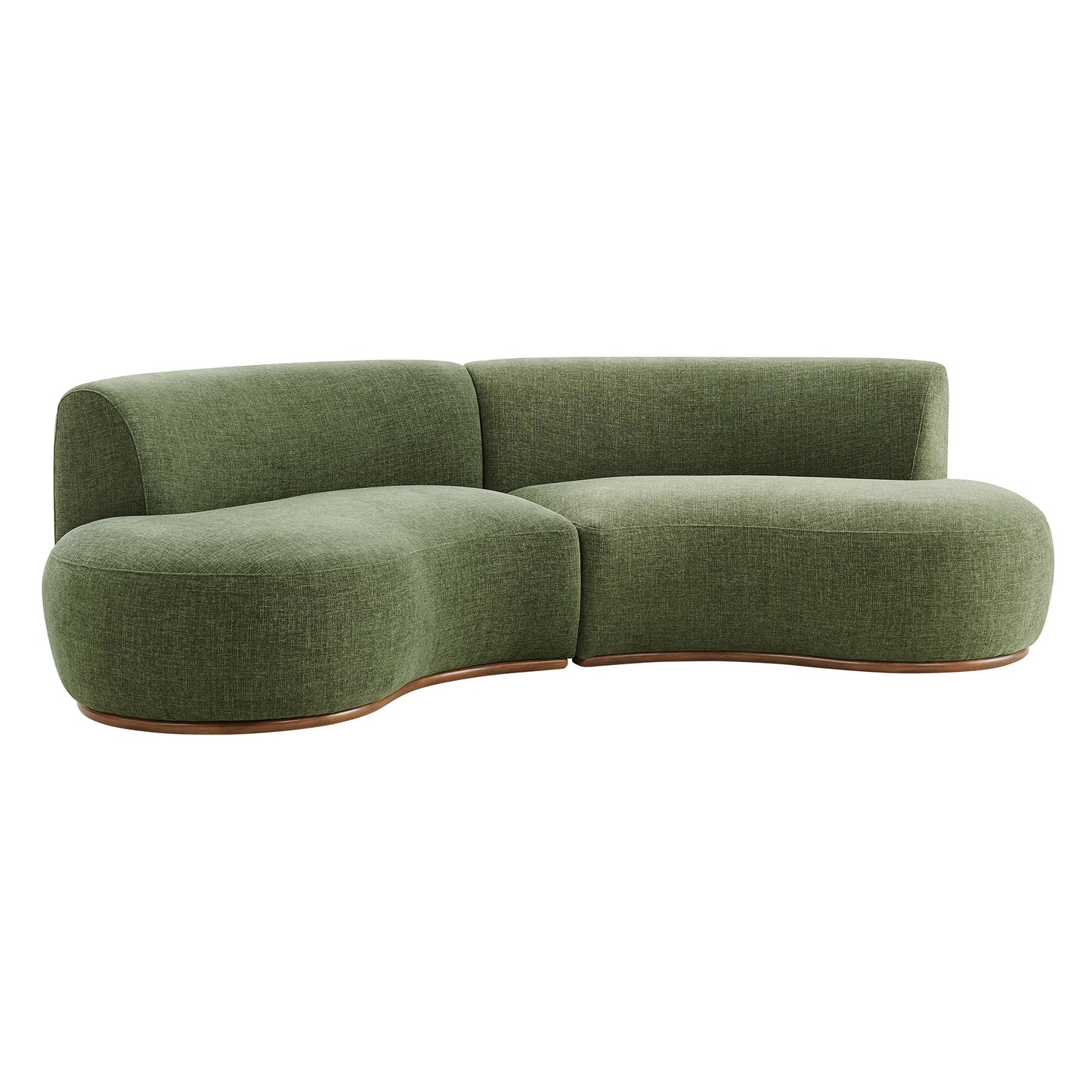 Rialta 2 Piece Curved Slub Weave Fabric Sectional Sofa by Modway EEI-7810