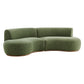 Rialta 2 Piece Curved Slub Weave Fabric Sectional Sofa by Modway EEI-7810