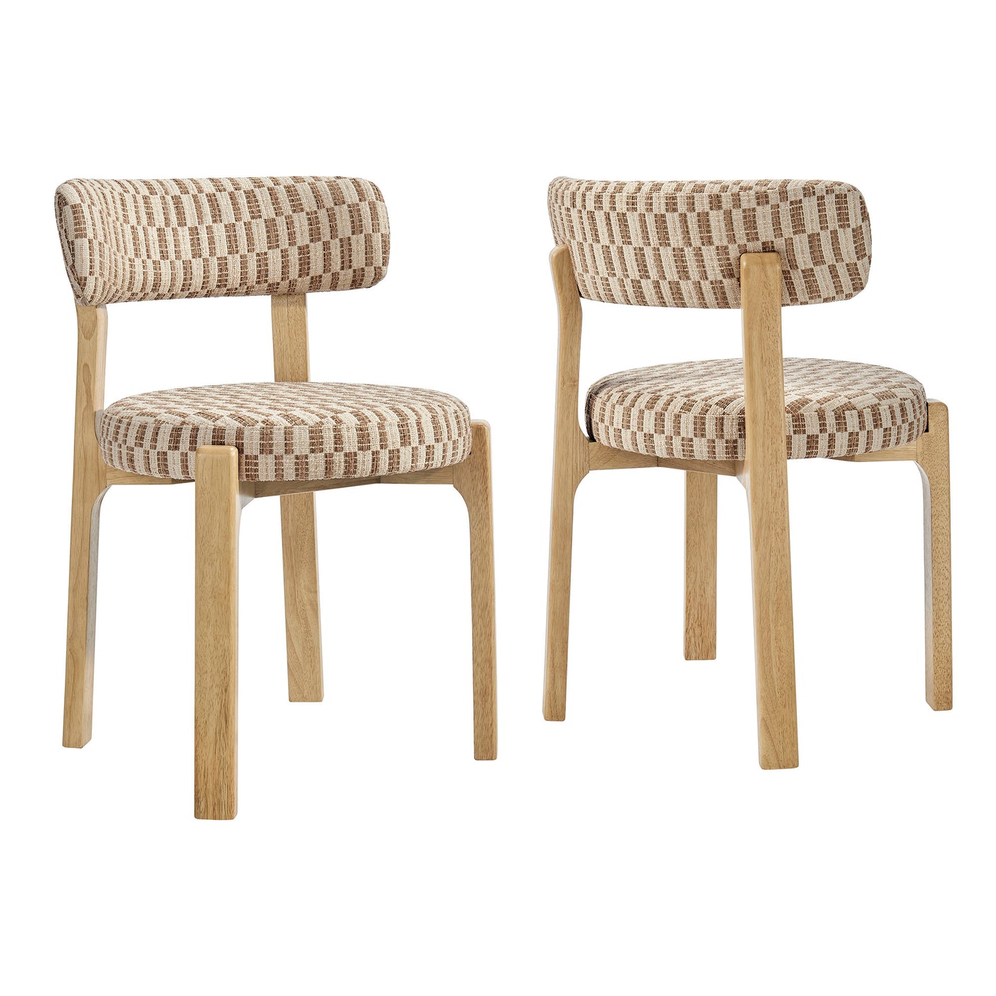 Marsha Retro Upholstered Fabric Dining Chairs Set of 2 by Modway EEI-7815