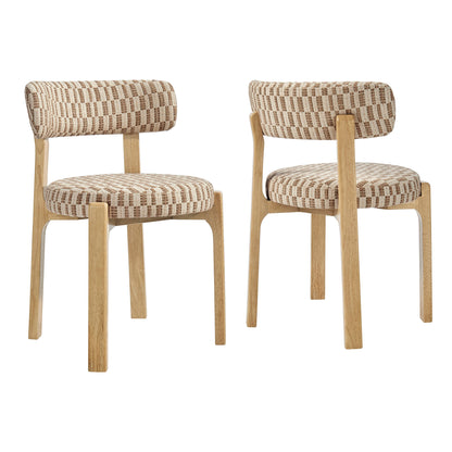 Marsha Retro Upholstered Fabric Dining Chairs Set of 2 by Modway EEI-7815