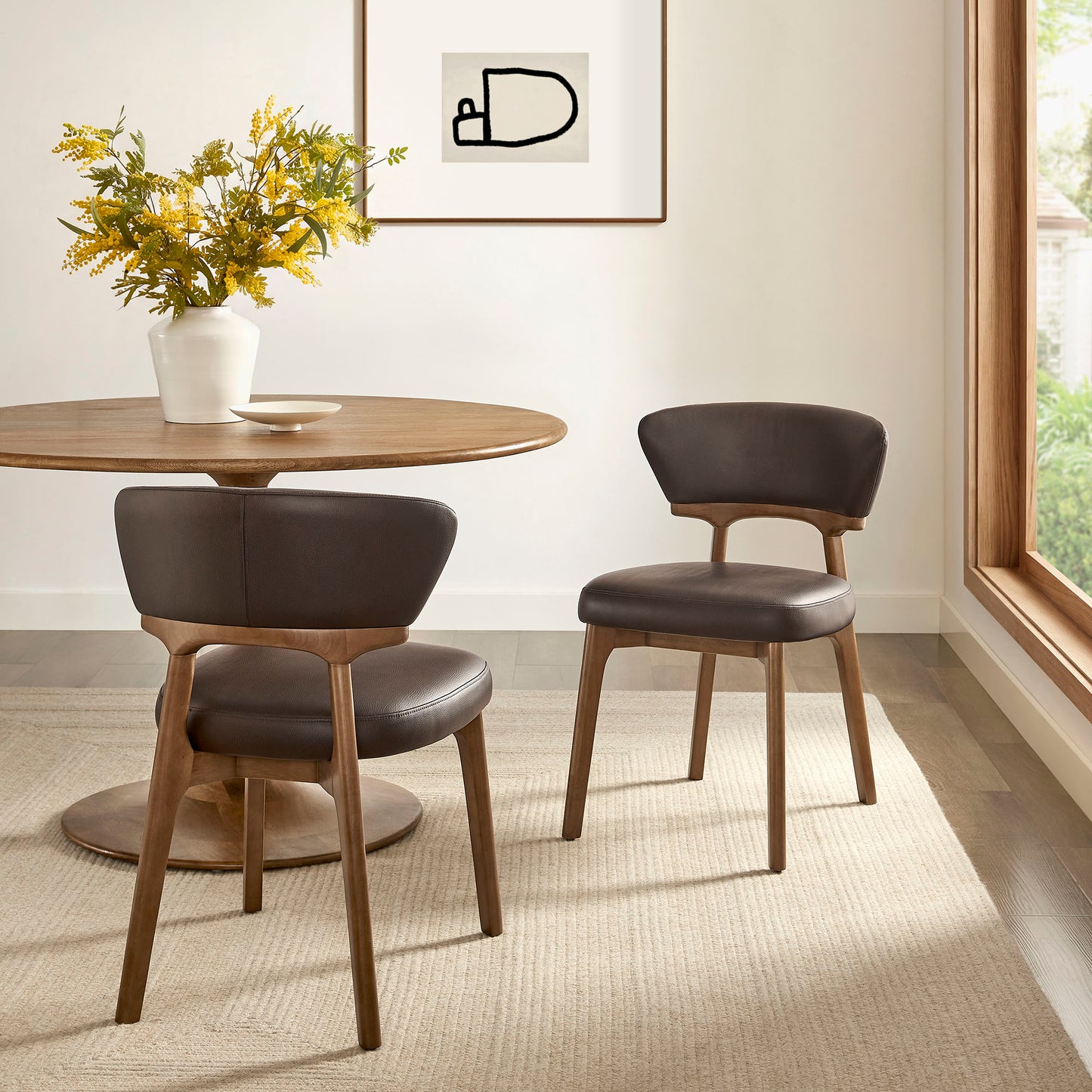 Daphne Vegan Leather Dining Chairs Set of 2 by Modway EEI-7816