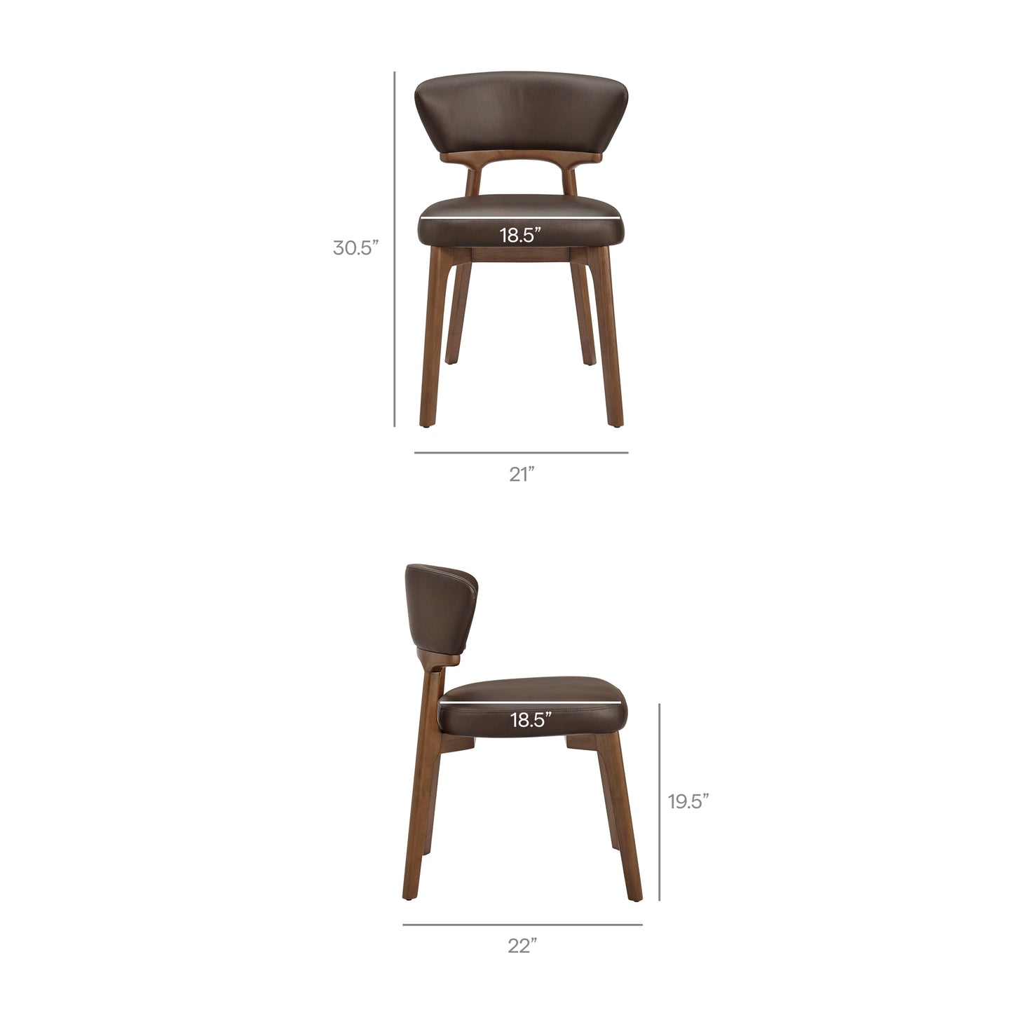 Daphne Vegan Leather Dining Chairs Set of 2 by Modway EEI-7816
