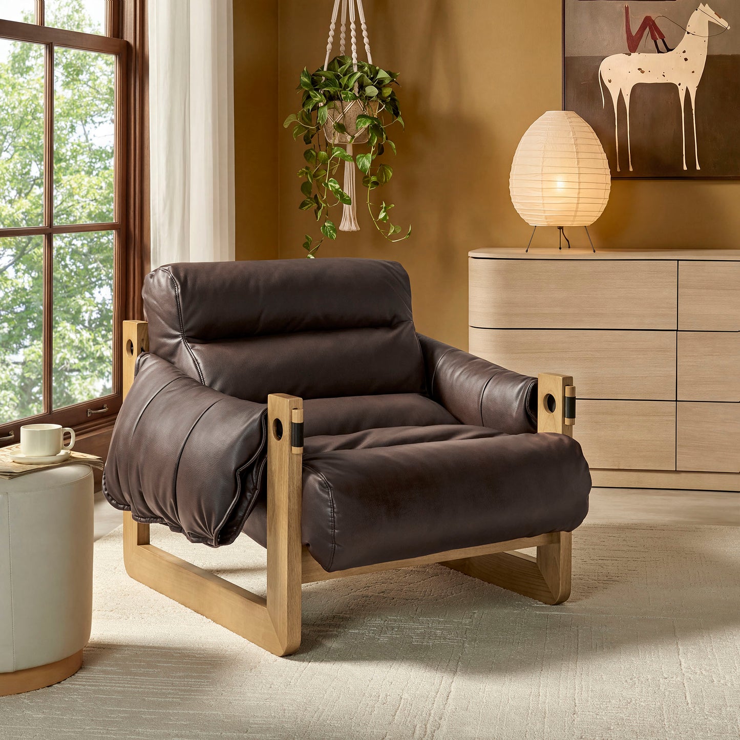 Sorelle Vegan Leather Sling Lounge Chair by Modway EEI-7817
