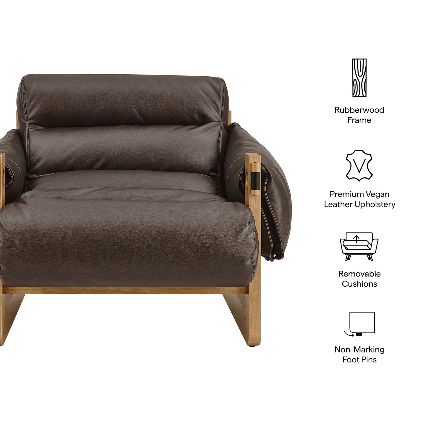 Sorelle Vegan Leather Sling Lounge Chair by Modway EEI-7817
