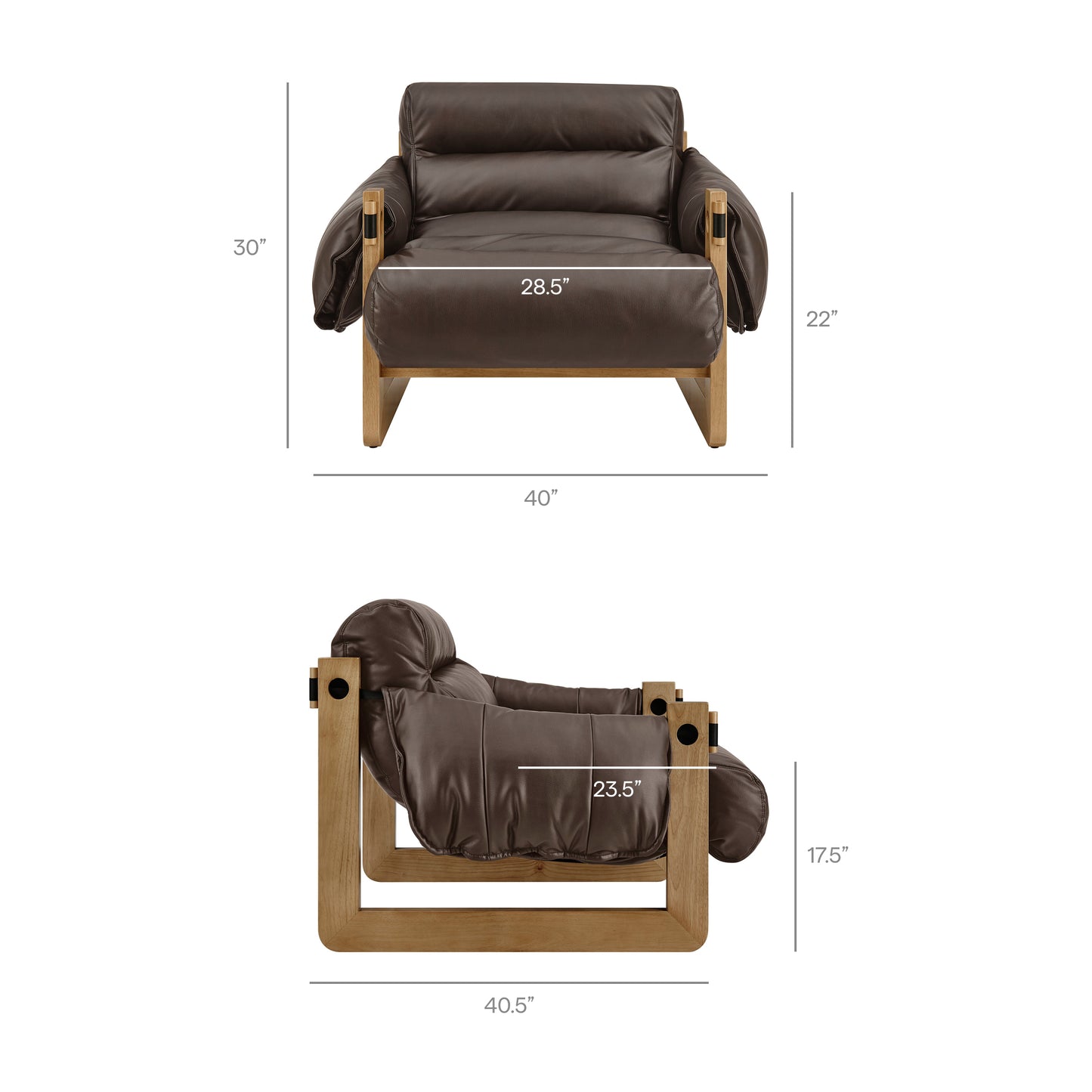 Sorelle Vegan Leather Sling Lounge Chair by Modway EEI-7817