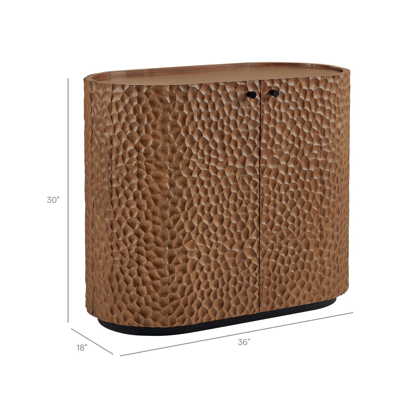 Aven 36 Inch Chiseled Curved Wood 2 Door Accent Cabinet by Modway EEI-7819