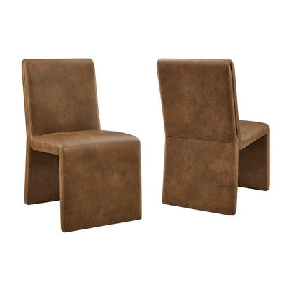 Emory Vegan Leather Dining Side Chair Set of 2 by Modway EEI-7827