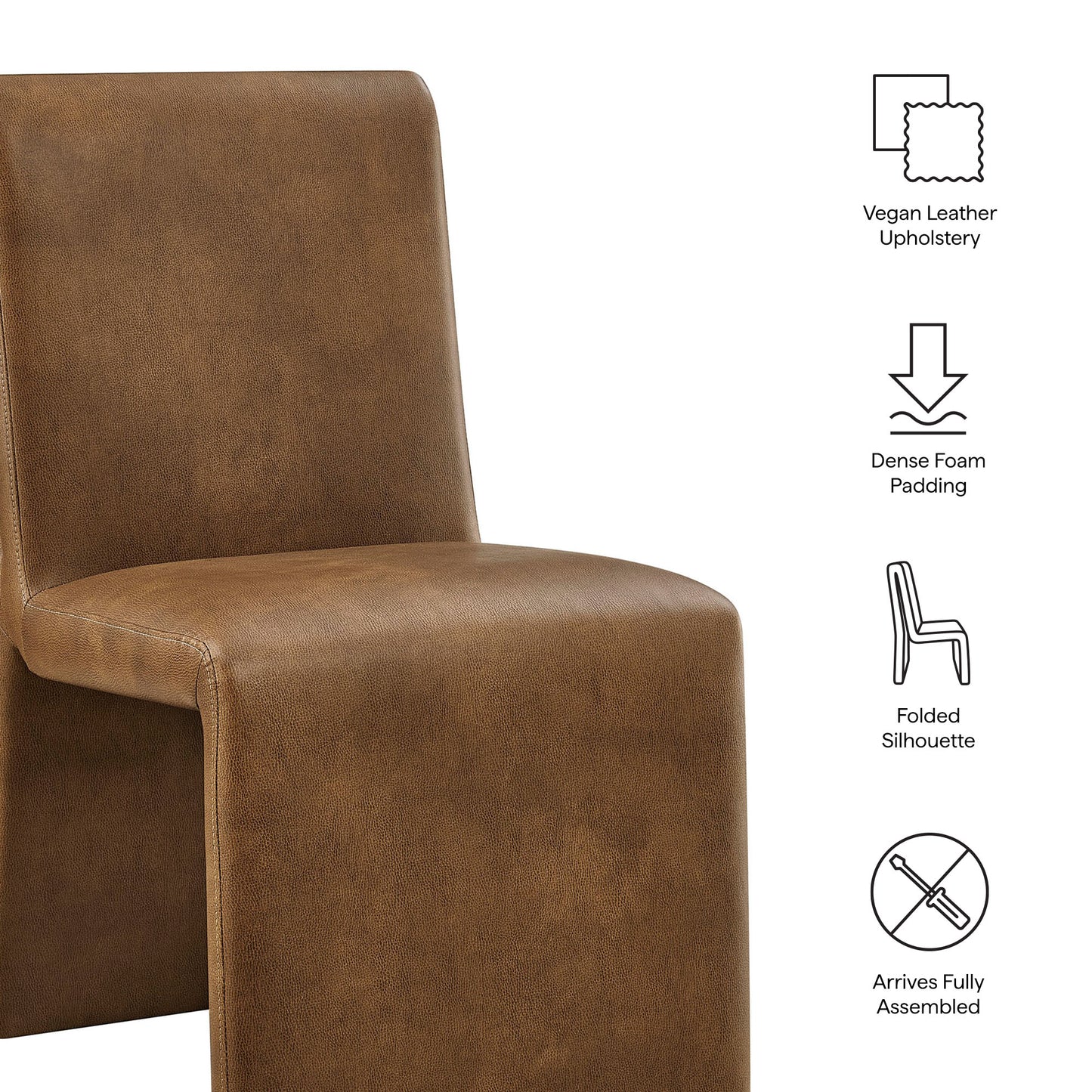Emory Vegan Leather Dining Side Chair Set of 2 by Modway EEI-7827