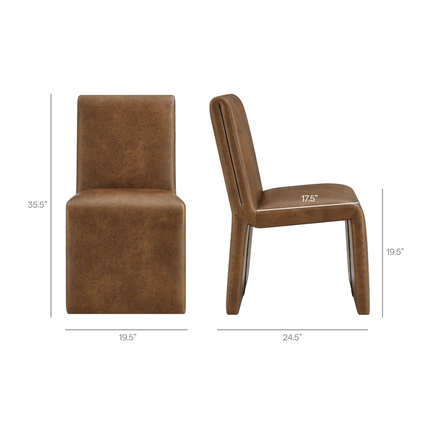 Emory Vegan Leather Dining Side Chair Set of 2 by Modway EEI-7827