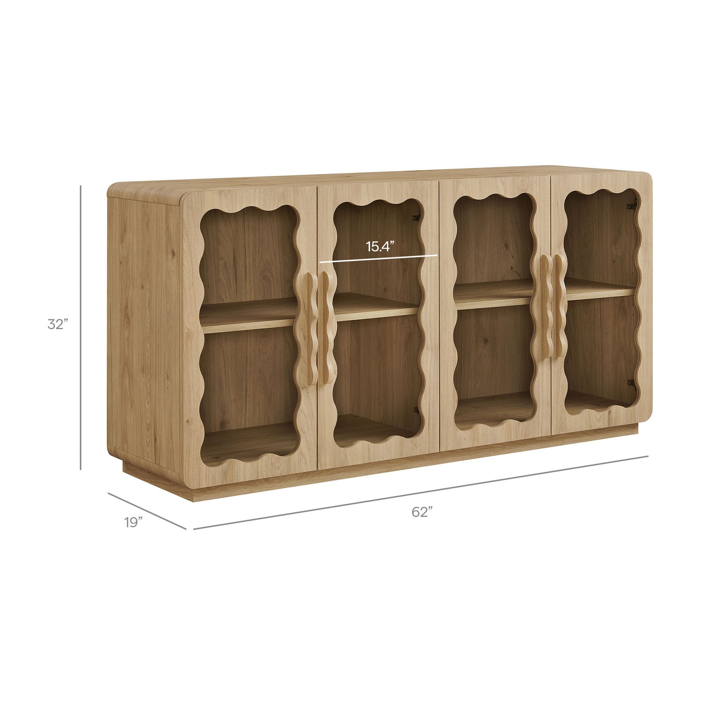 Rory 62 Inch Four-Door Scalloped Glass Sideboard by Modway EEI-7834