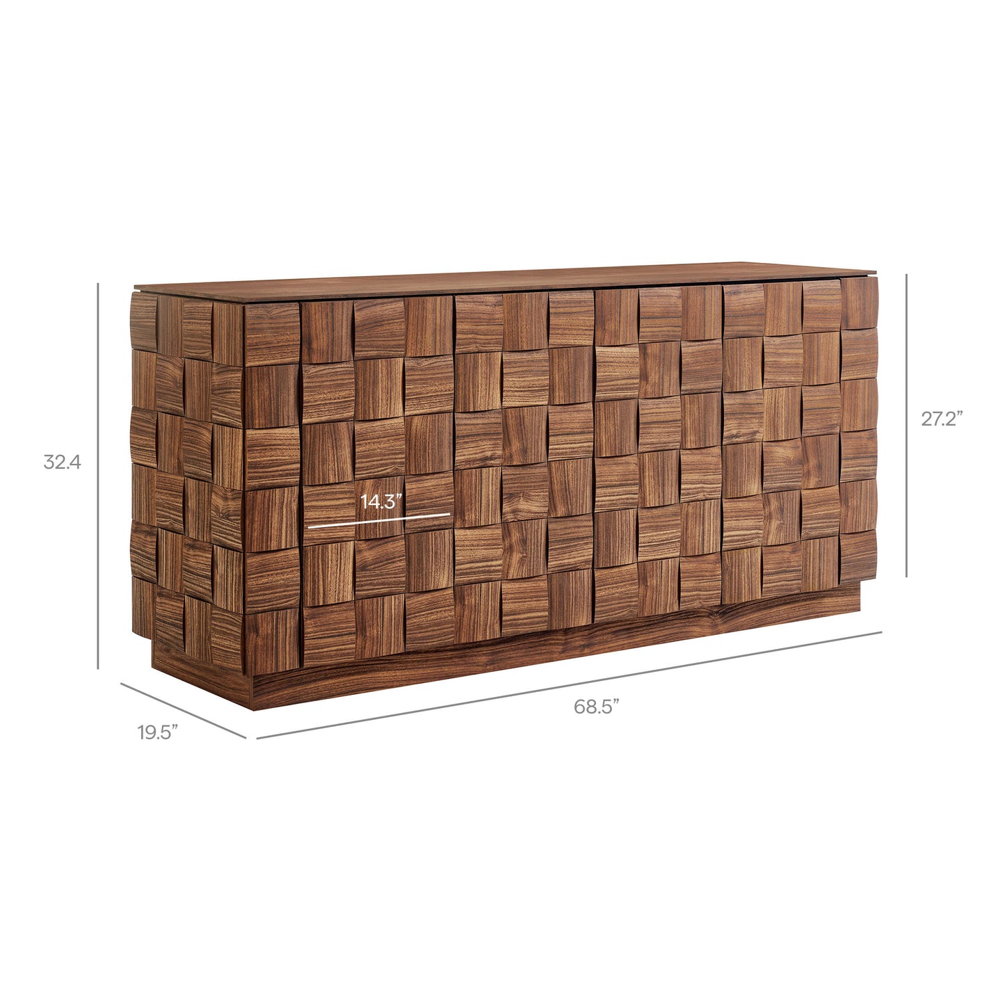 Duskin 68 Inch Geometric Block Design Four Door Sideboard by Modway EEI-7850