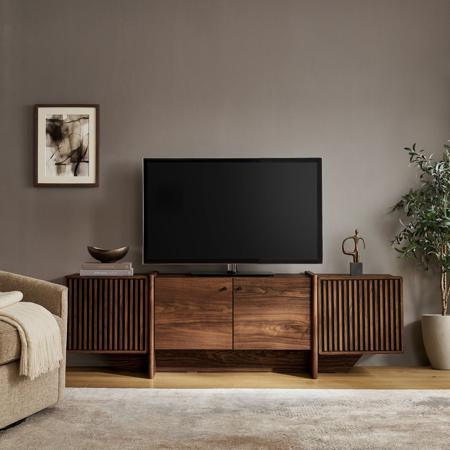 Yarrow 77 Inch Fluted Four Door TV Stand by Modway EEI-7851