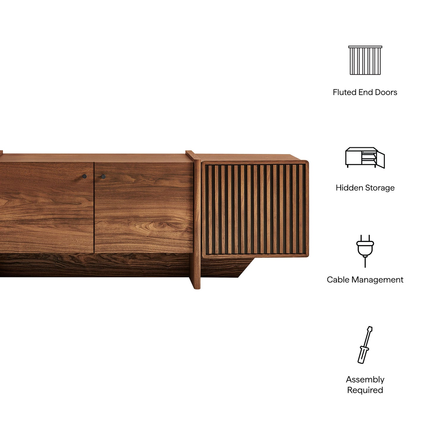 Yarrow 77 Inch Fluted Four Door TV Stand by Modway EEI-7851