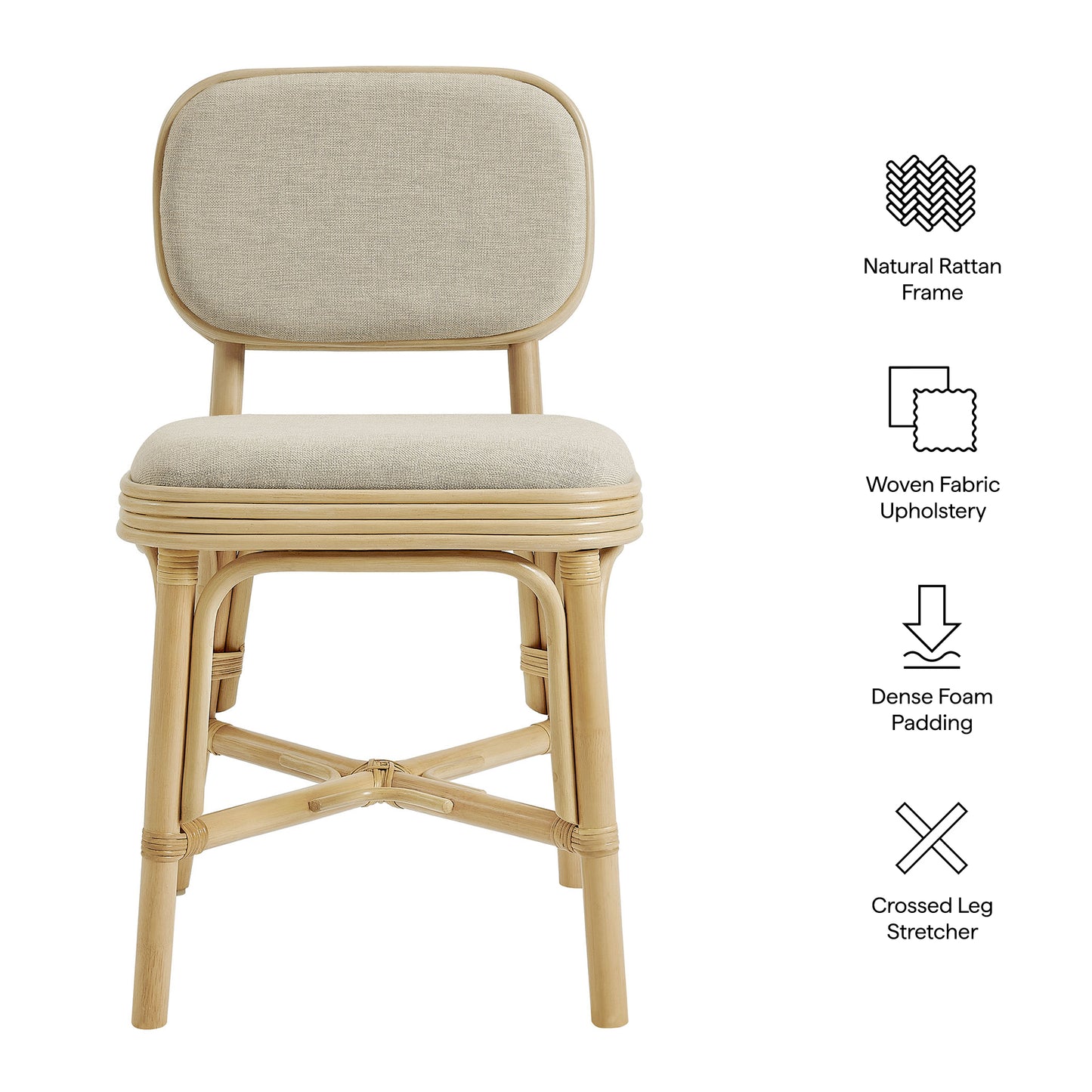 Bahari Upholstered Rattan Dining Chair by Modway EEI-7901