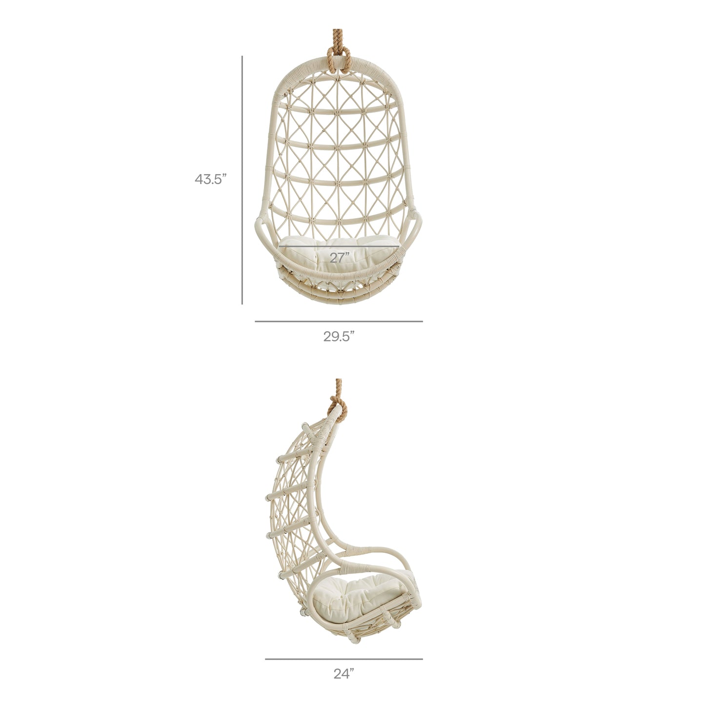 Tamarind Natural Rattan Hanging Chair by Modway EEI-7903