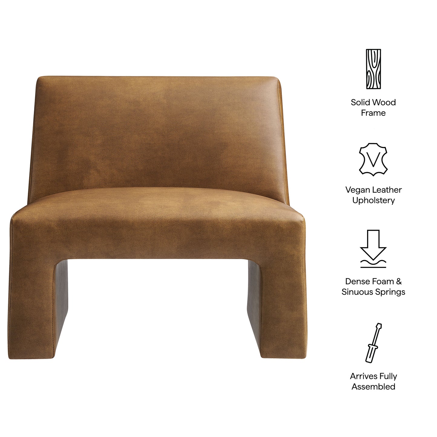 Amita Vegan Leather Armless Accent Chair by Modway EEI-7905
