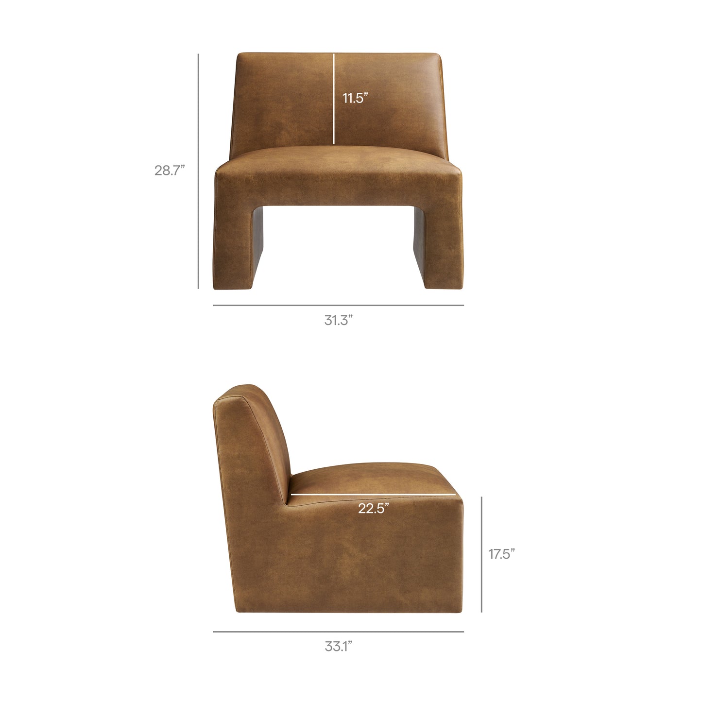 Amita Vegan Leather Armless Accent Chair by Modway EEI-7905