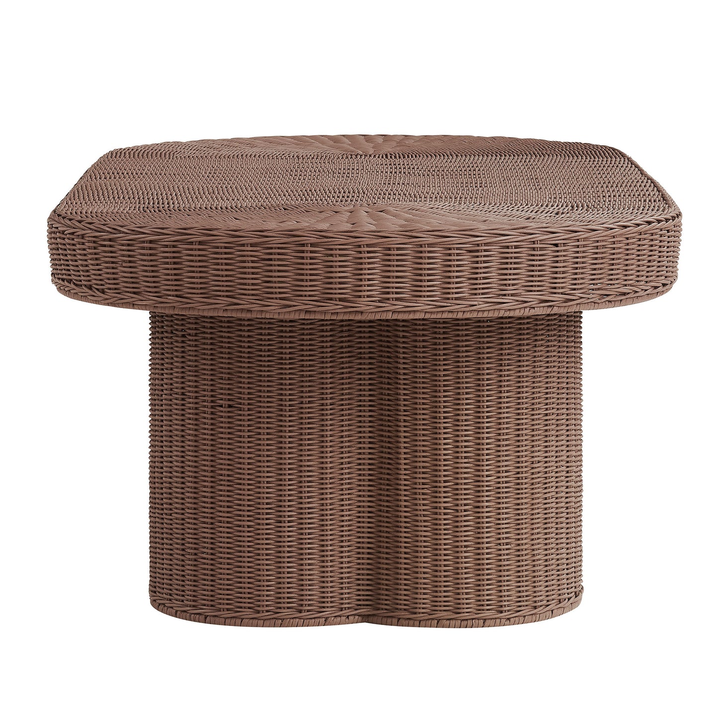 Sarova 60 Inch Natural Rattan Oval Pedestal Coffee Table by Modway EEI-7912