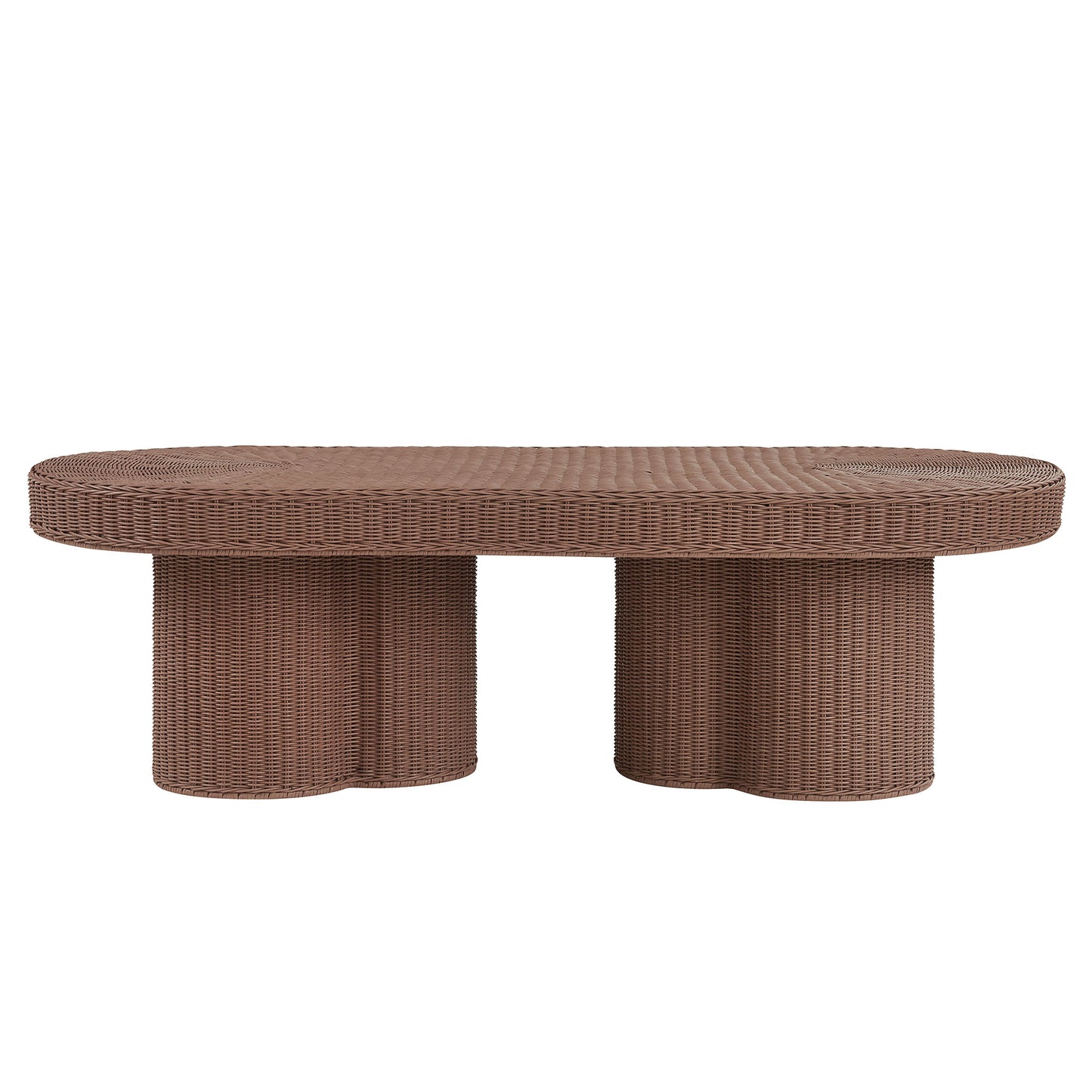 Sarova 60 Inch Natural Rattan Oval Pedestal Coffee Table by Modway EEI-7912