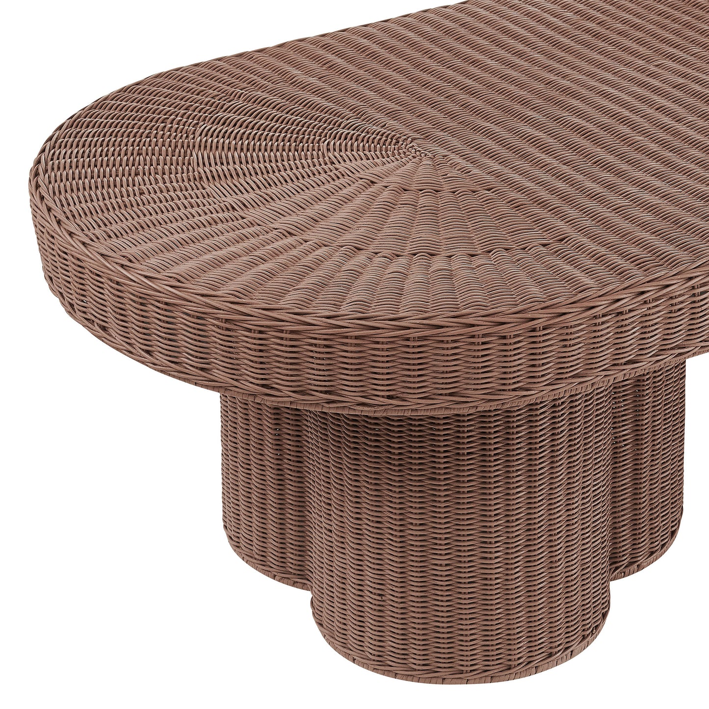 Sarova 60 Inch Natural Rattan Oval Pedestal Coffee Table by Modway EEI-7912